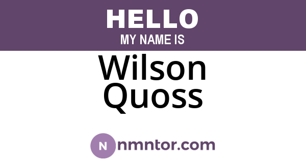 Wilson Quoss