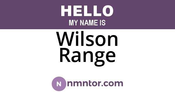 Wilson Range
