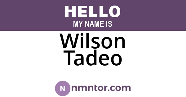 Wilson Tadeo