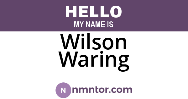 Wilson Waring