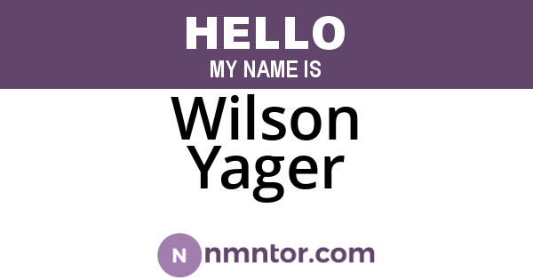 Wilson Yager
