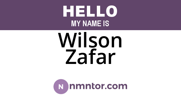 Wilson Zafar