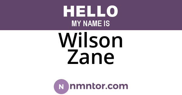 Wilson Zane