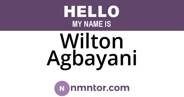 Wilton Agbayani