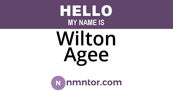Wilton Agee
