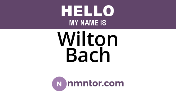 Wilton Bach