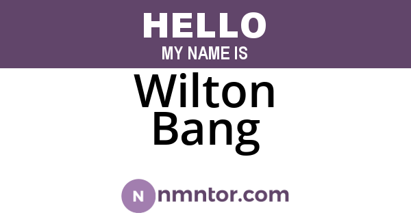 Wilton Bang
