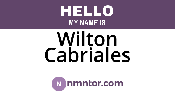 Wilton Cabriales