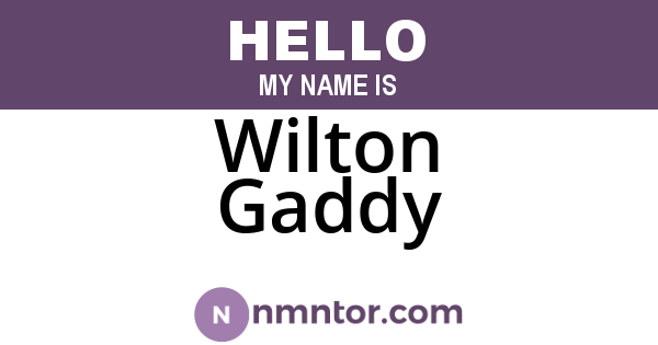 Wilton Gaddy