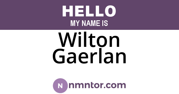 Wilton Gaerlan