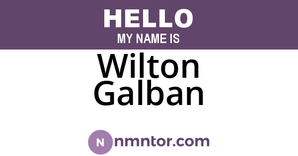 Wilton Galban