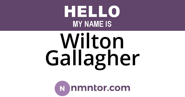 Wilton Gallagher