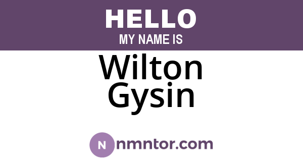 Wilton Gysin