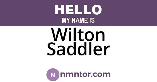 Wilton Saddler