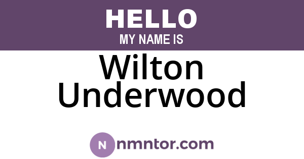 Wilton Underwood