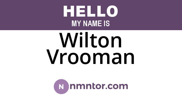 Wilton Vrooman