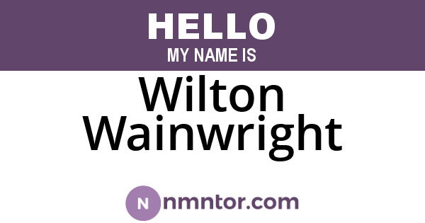 Wilton Wainwright