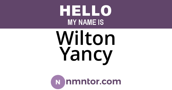 Wilton Yancy