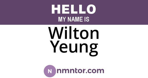 Wilton Yeung