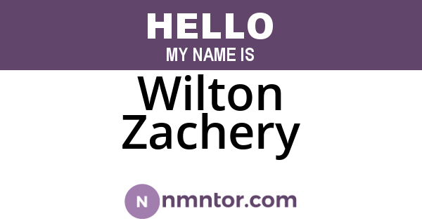 Wilton Zachery