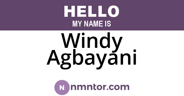 Windy Agbayani
