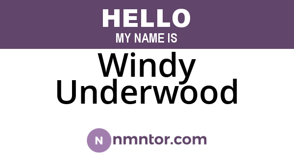 Windy Underwood