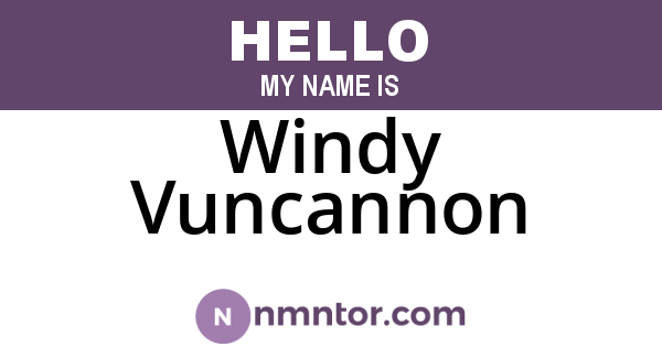 Windy Vuncannon