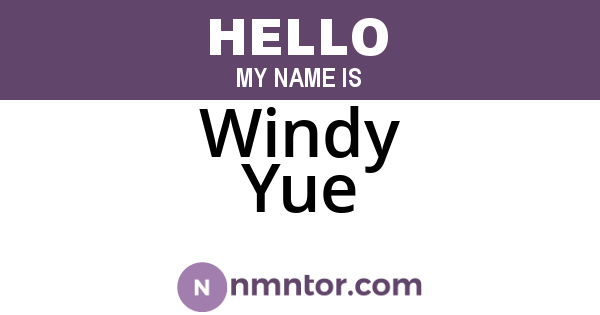Windy Yue