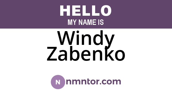 Windy Zabenko