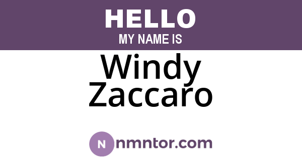 Windy Zaccaro