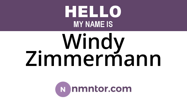 Windy Zimmermann