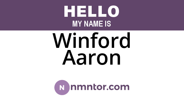 Winford Aaron