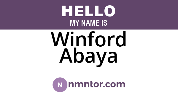 Winford Abaya