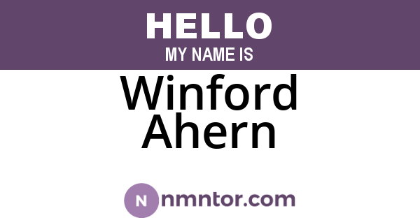Winford Ahern