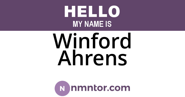 Winford Ahrens