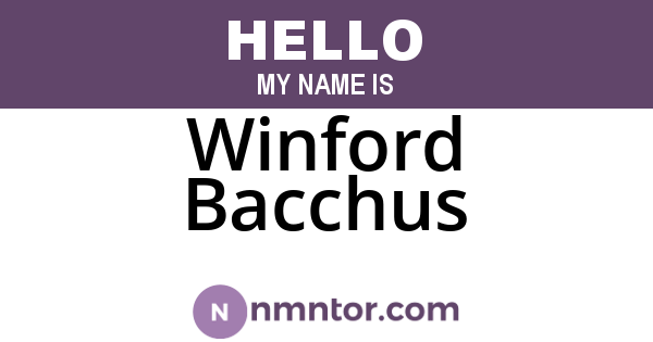 Winford Bacchus