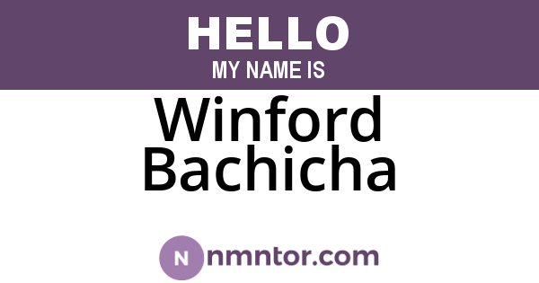 Winford Bachicha