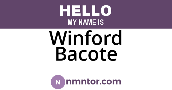 Winford Bacote