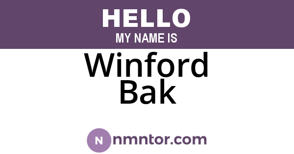 Winford Bak