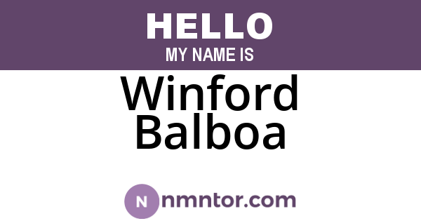 Winford Balboa