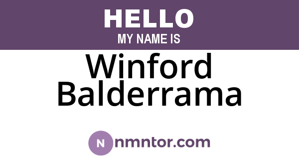 Winford Balderrama