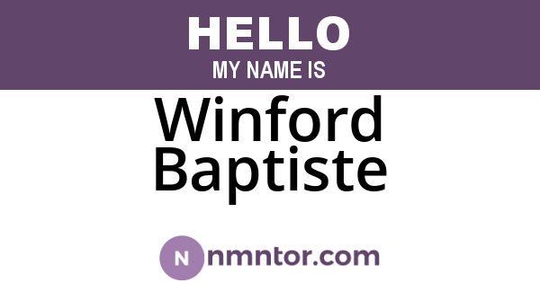 Winford Baptiste