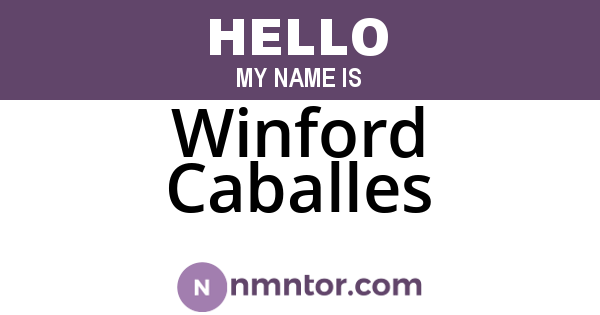 Winford Caballes