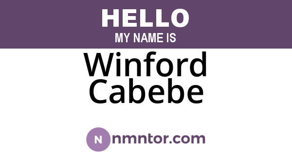Winford Cabebe