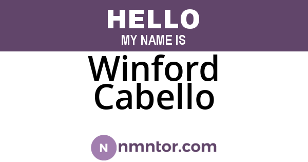 Winford Cabello