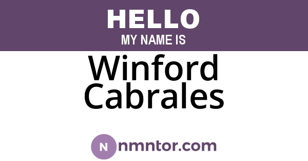 Winford Cabrales