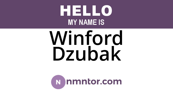 Winford Dzubak