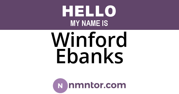Winford Ebanks
