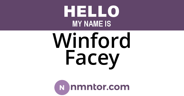 Winford Facey