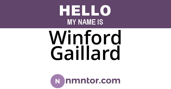 Winford Gaillard